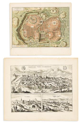 (JERUSALEM.) Group of 8 seventeenth-through-nineteenth-century views and plans.